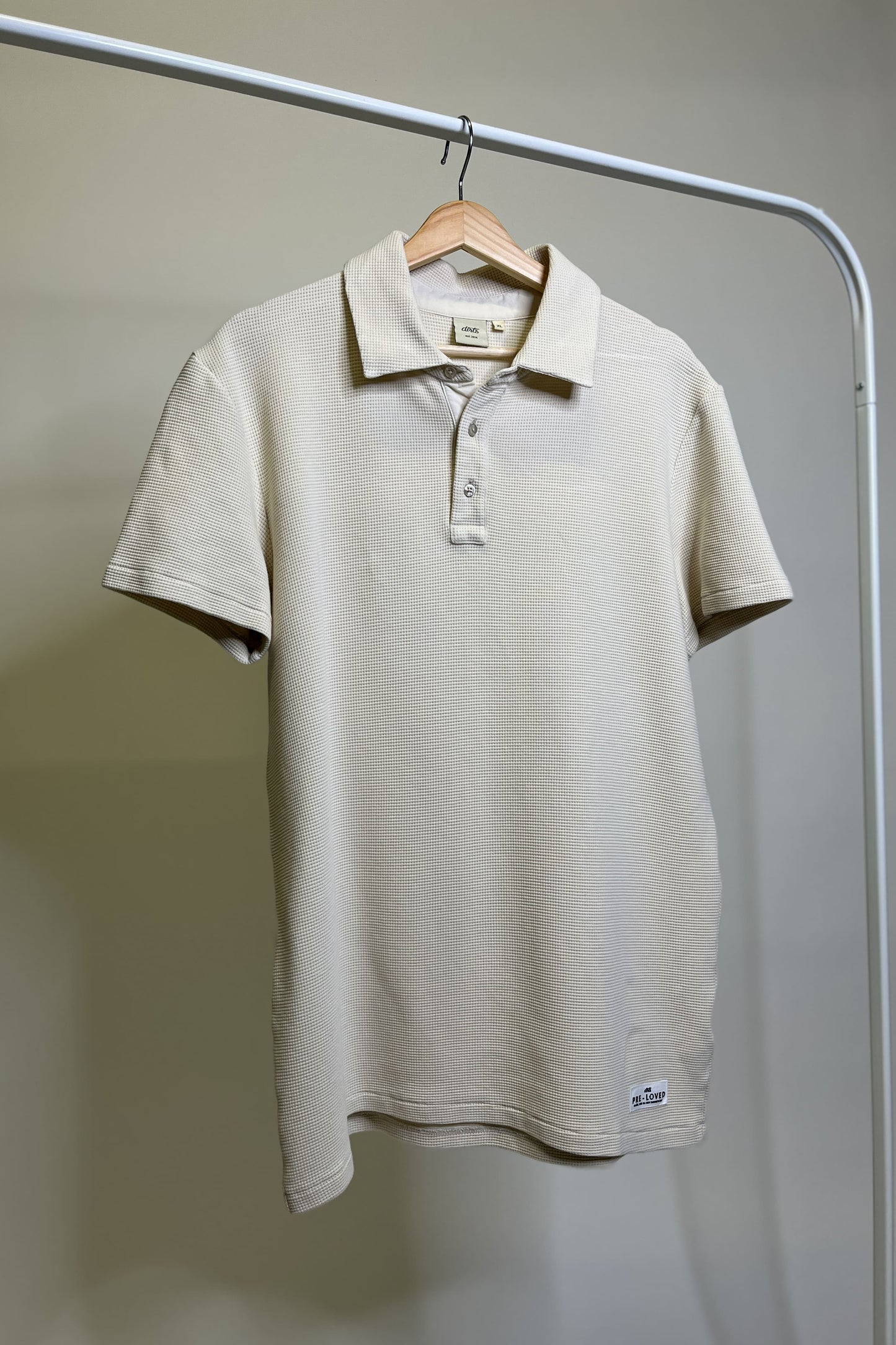 PRE-LOVED Waffle Piqué Poloshirt, XL
