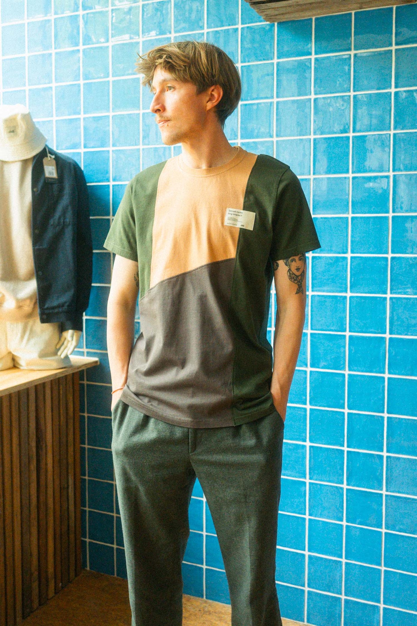 UPCYCLING Patchwork T-Shirt, L