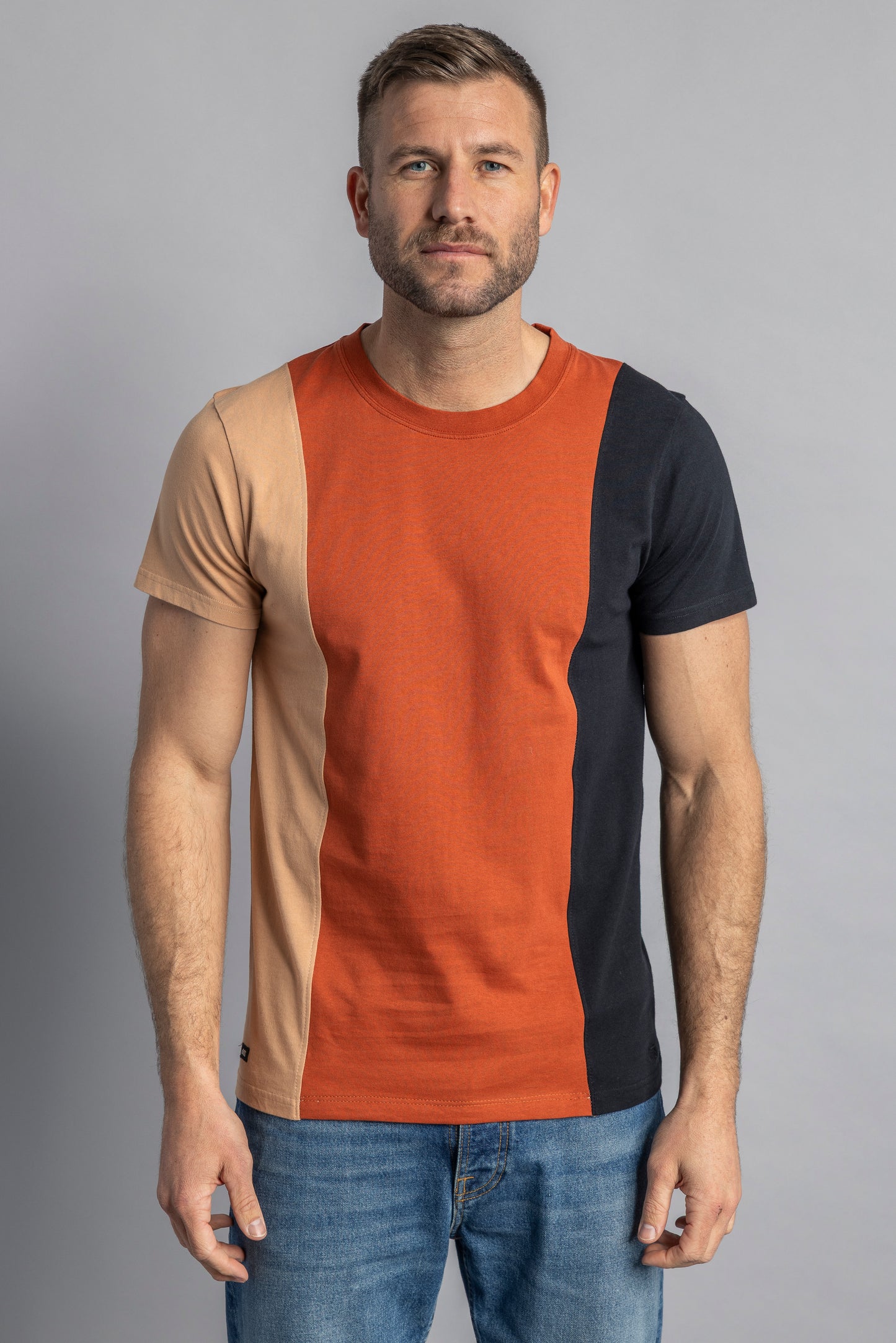 UPCYCLING Tricolor Patchwork T-Shirt