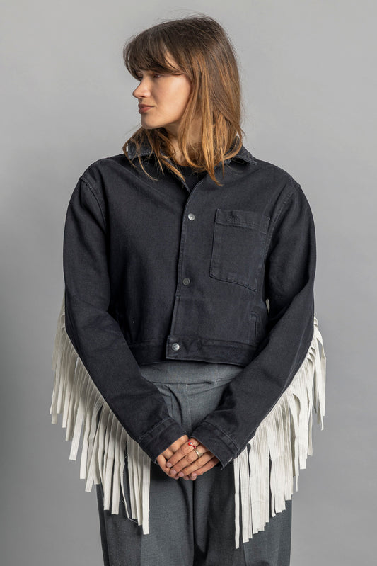 UPCYCLING Denim Jacket "Fringes"