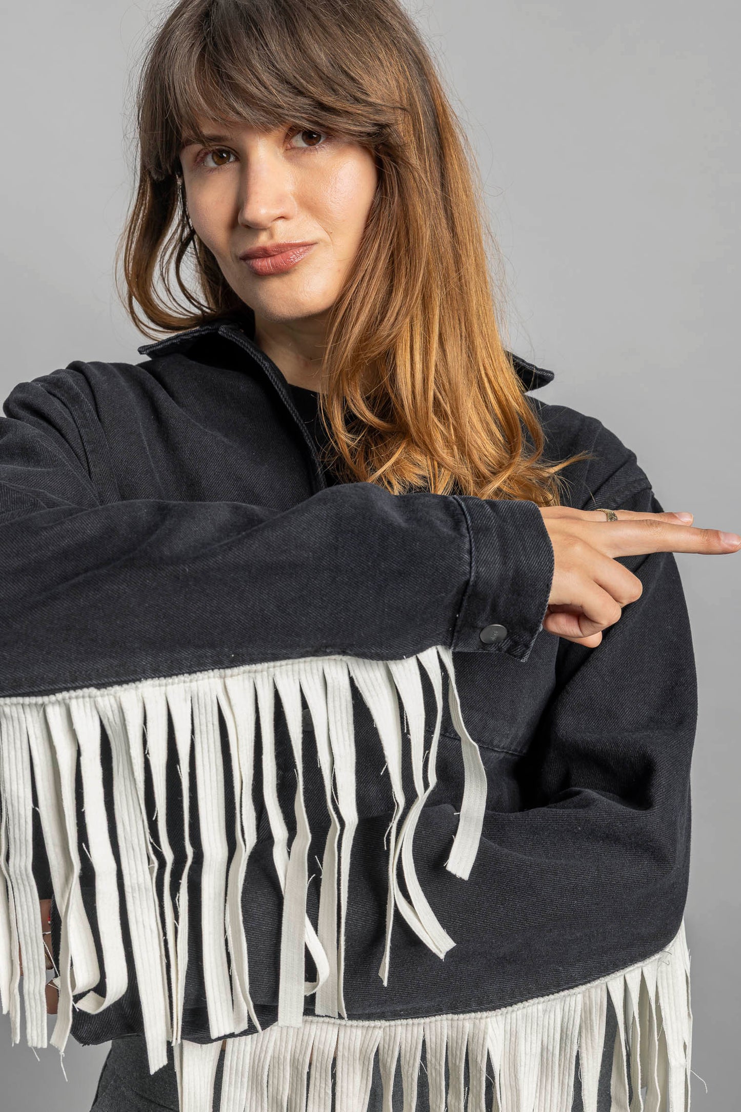 UPCYCLING Denim Jacket "Fringes"