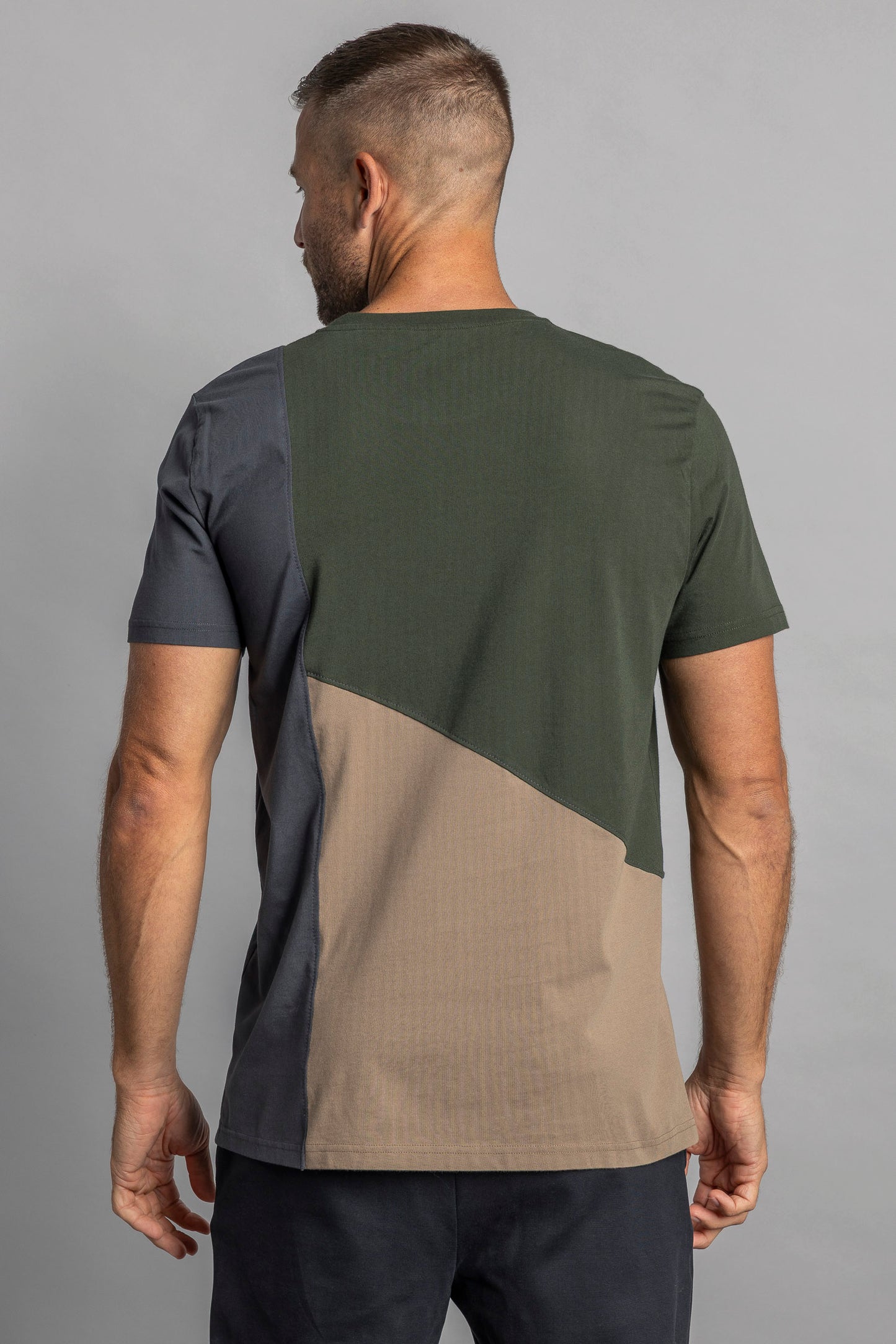 UPCYCLING Patchwork T-Shirt Moss Green