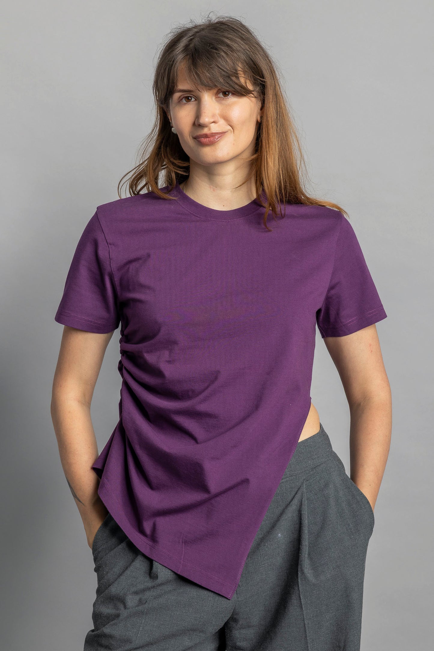 UPCYCLING Asymmetrical T-Shirt Purple