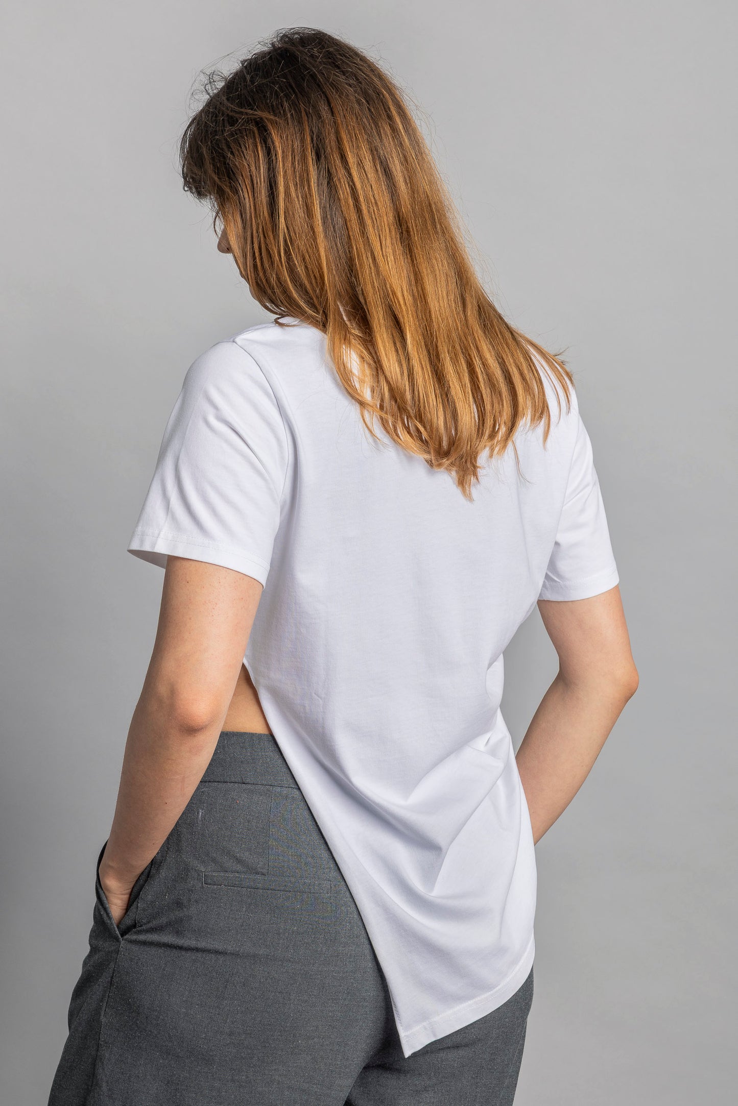 UPCYCLING Asymmetrical T-Shirt White