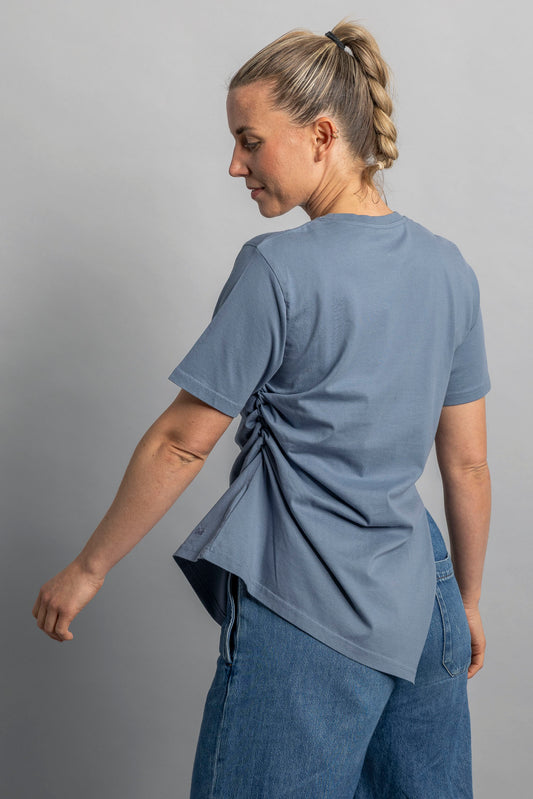 UPCYCLING Asymmetrical T-Shirt Stormy Blue