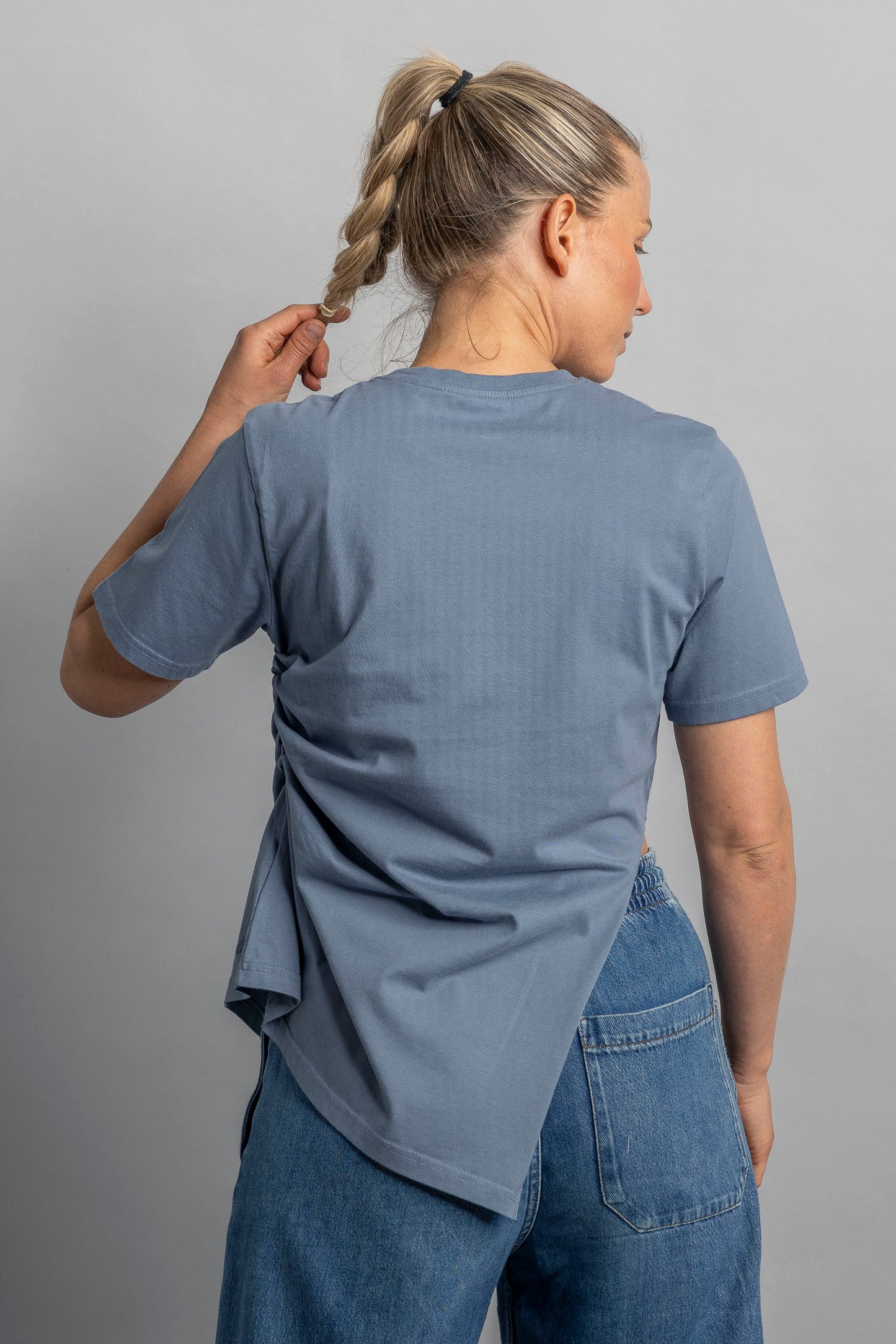 UPCYCLING Asymmetrical T-Shirt Stormy Blue