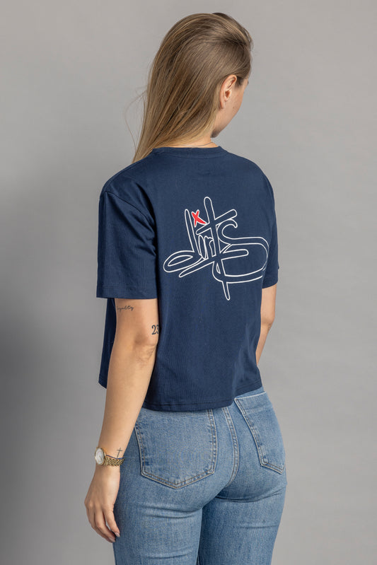 UPCYCLING Logo Tag Cropped T-Shirt