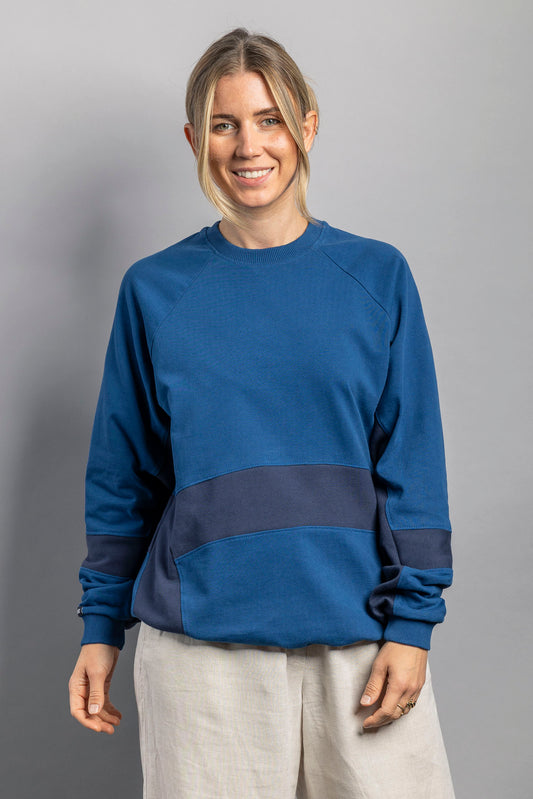UPCYCLING Wavy Raglan Atlanticblue