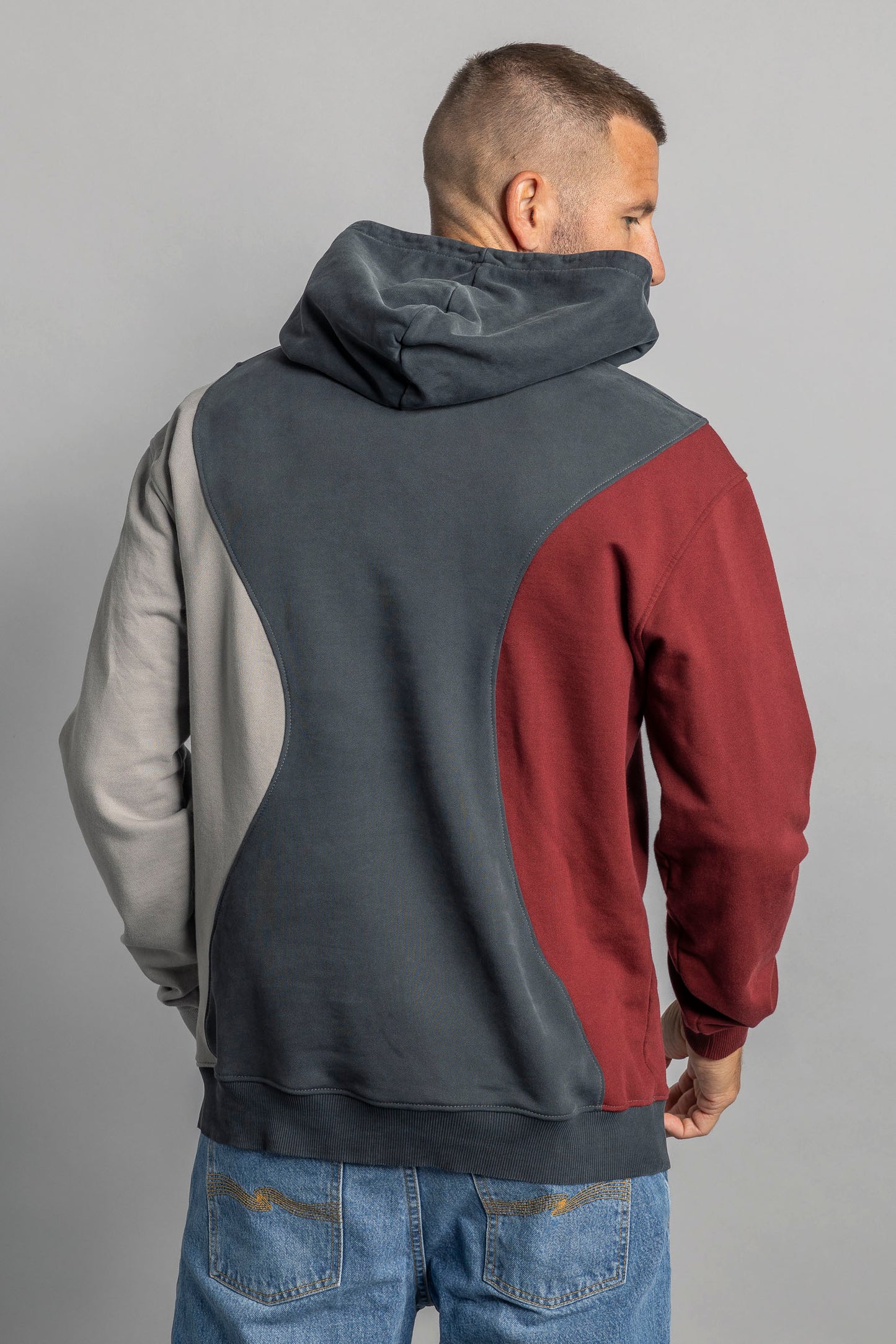 UPCYCLING Patchwork Hoodie Faded Black
