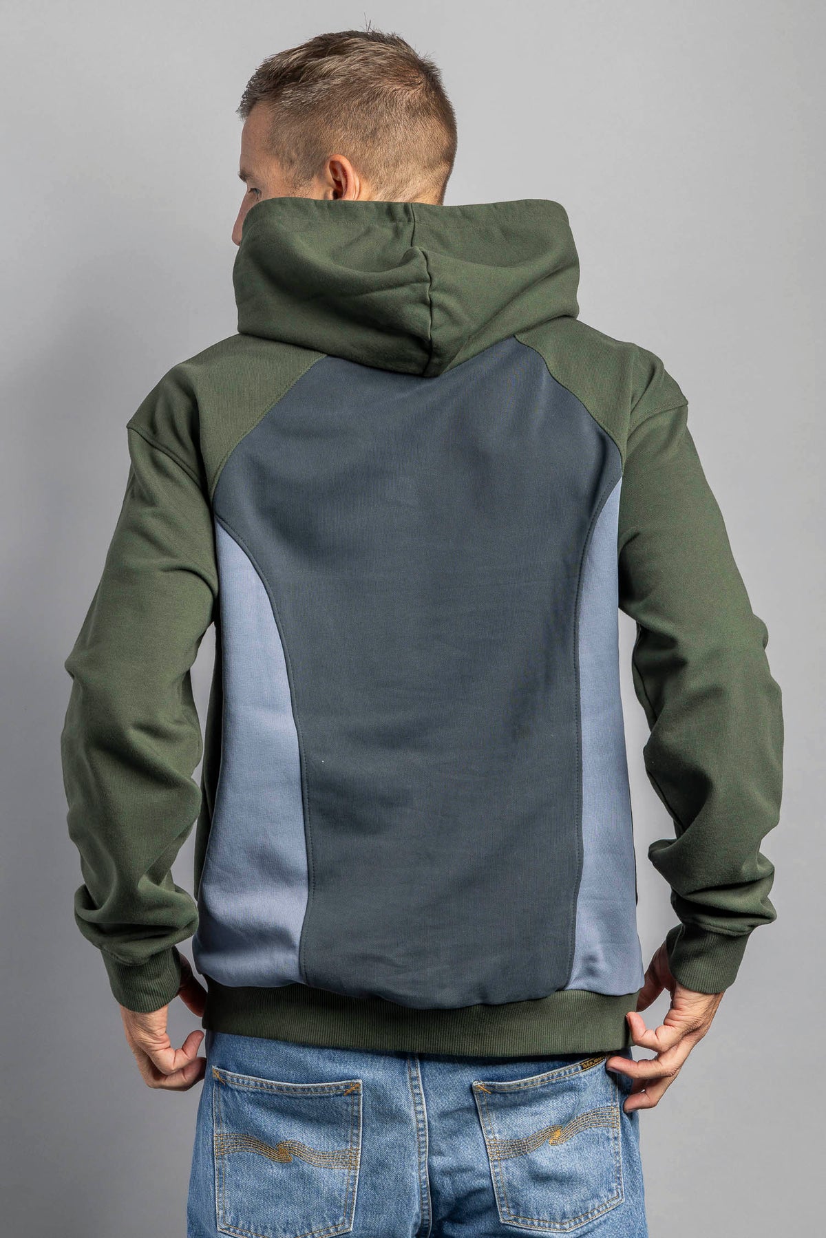 UPCYCLING Patchwork Hoodie Moss Green