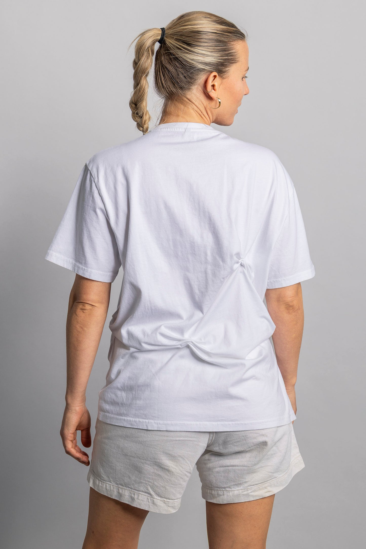UPCYCLING Ruched T-Shirt White